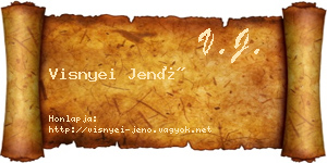 Visnyei Jenő névjegykártya